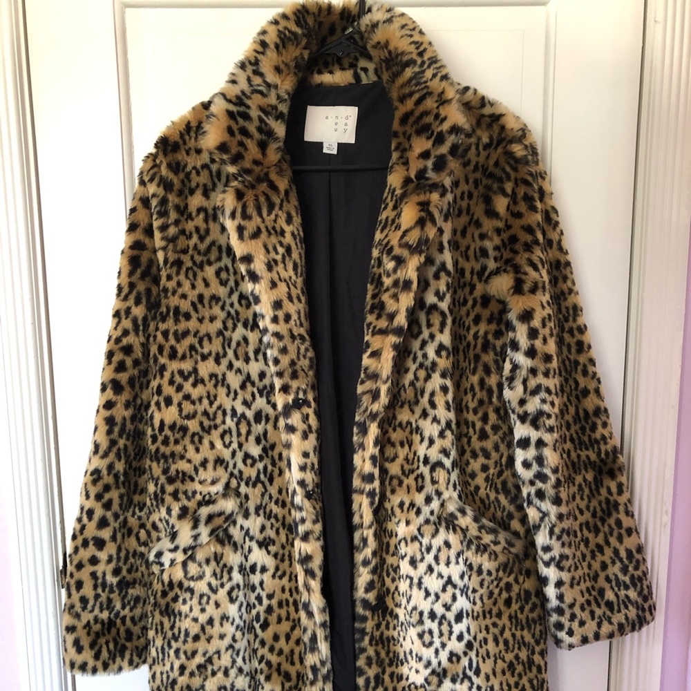 Fuzzy cheetah coat